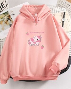 Strawberry cow hoodie