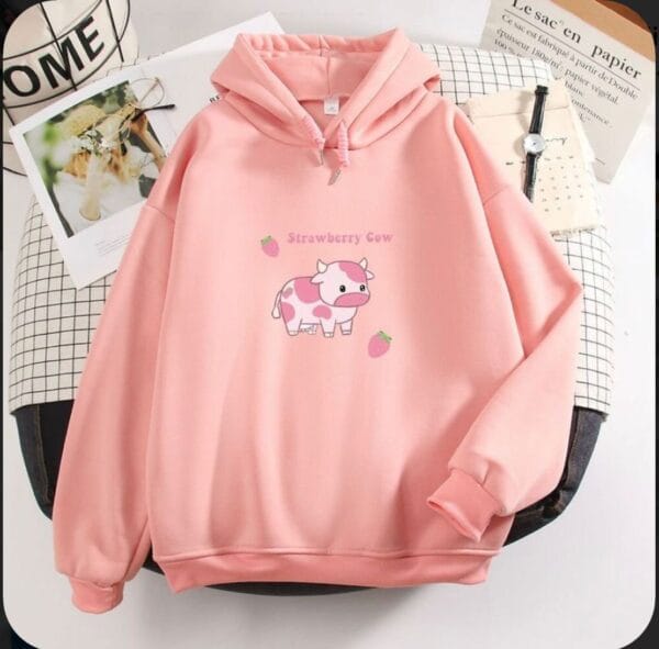 Strawberry cow hoodie