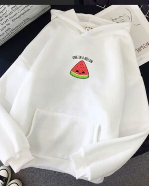 One in melon hoodie