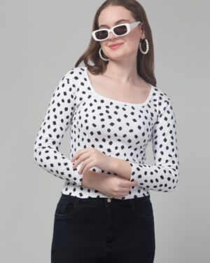Olive Polka Dot Top
