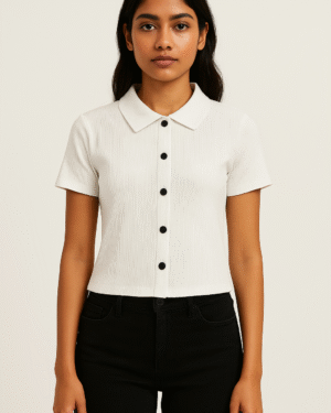 Collar Button Top