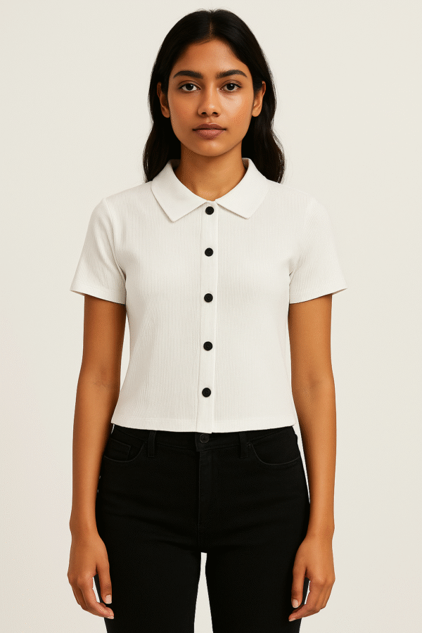 Collar Button Top