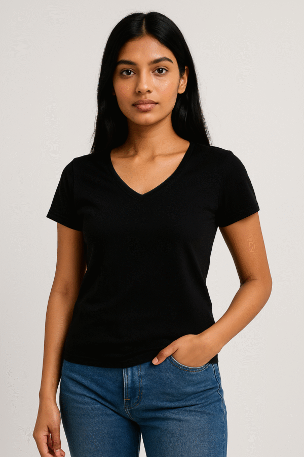 V neck Top Half Sleeves