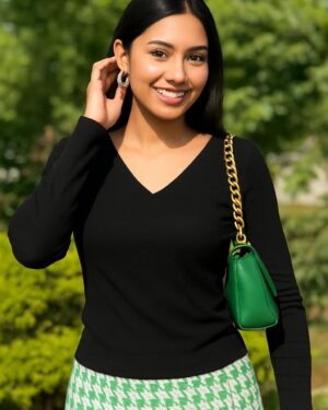 Deep V neck Full Sleeves