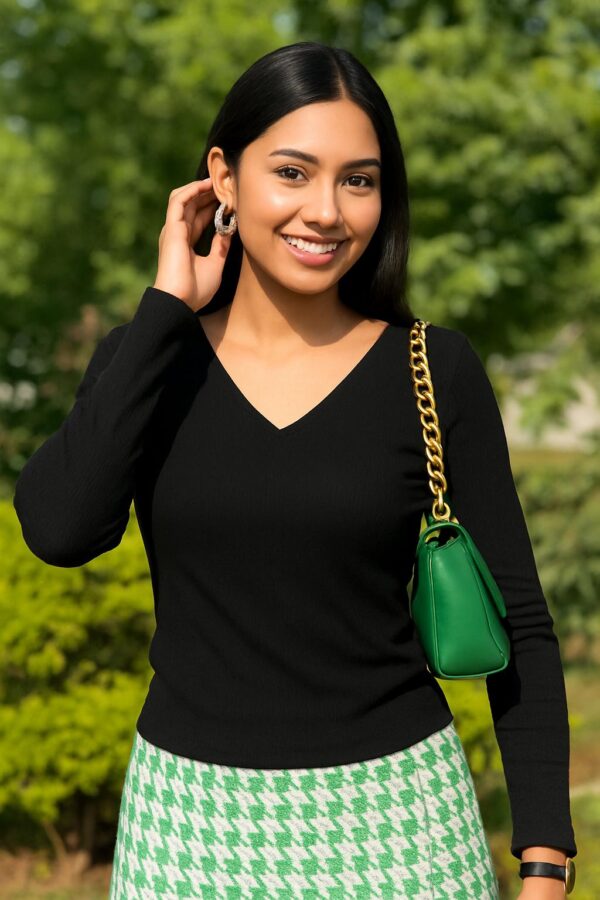 Deep V neck Full Sleeves