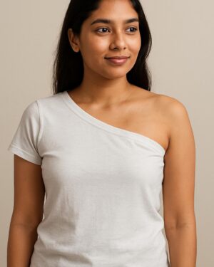 White Broad one Shoulder Top