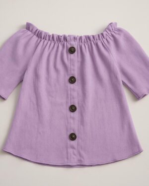Lavender Button Off Shoulder