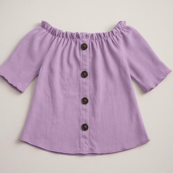 Lavender Button Off Shoulder