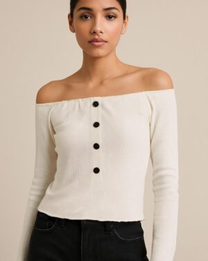 OFF Shoulder Button Top