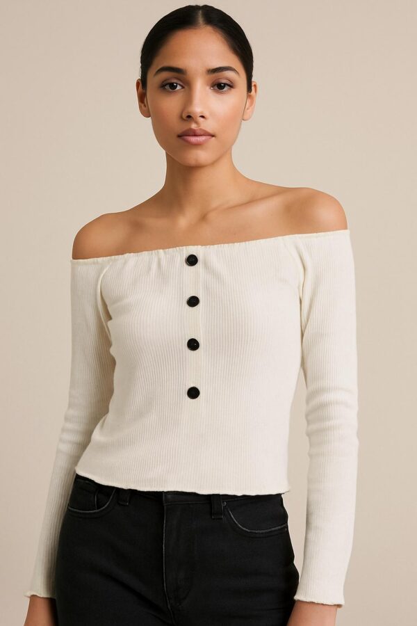 OFF Shoulder Button Top