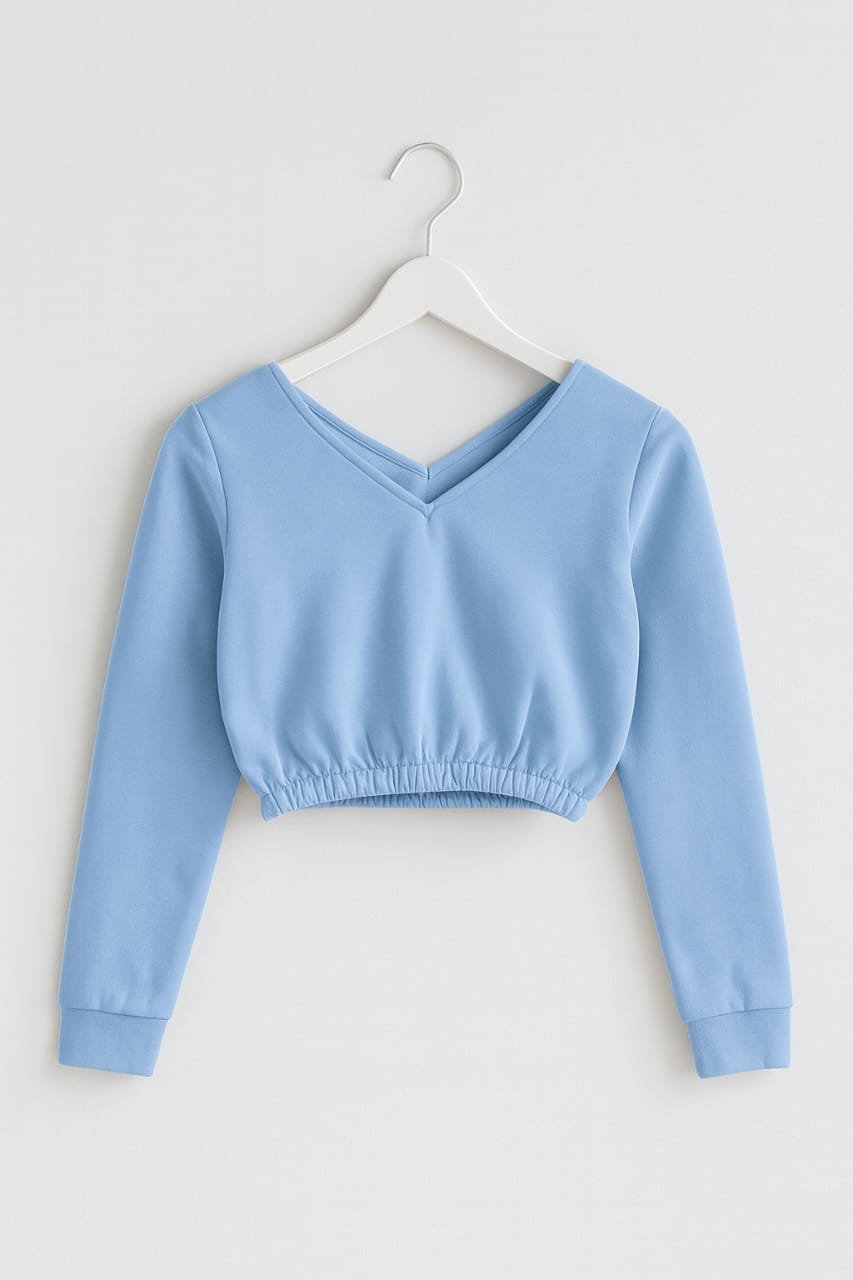 V neck Crop hoodie