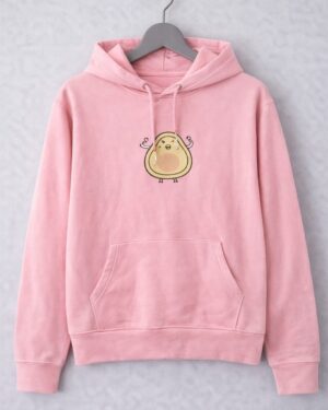 Avocado Pink Crop Hoodie
