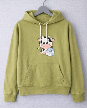 Cow milk crop hoodie
