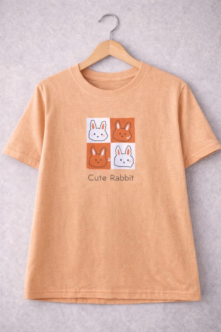 Cute Rabbit Crop Tee
