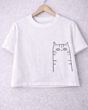 Meow Cat Crop tee