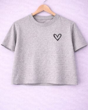 Mini Heart crop tee