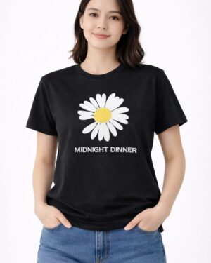 Midnight dinner crop tee