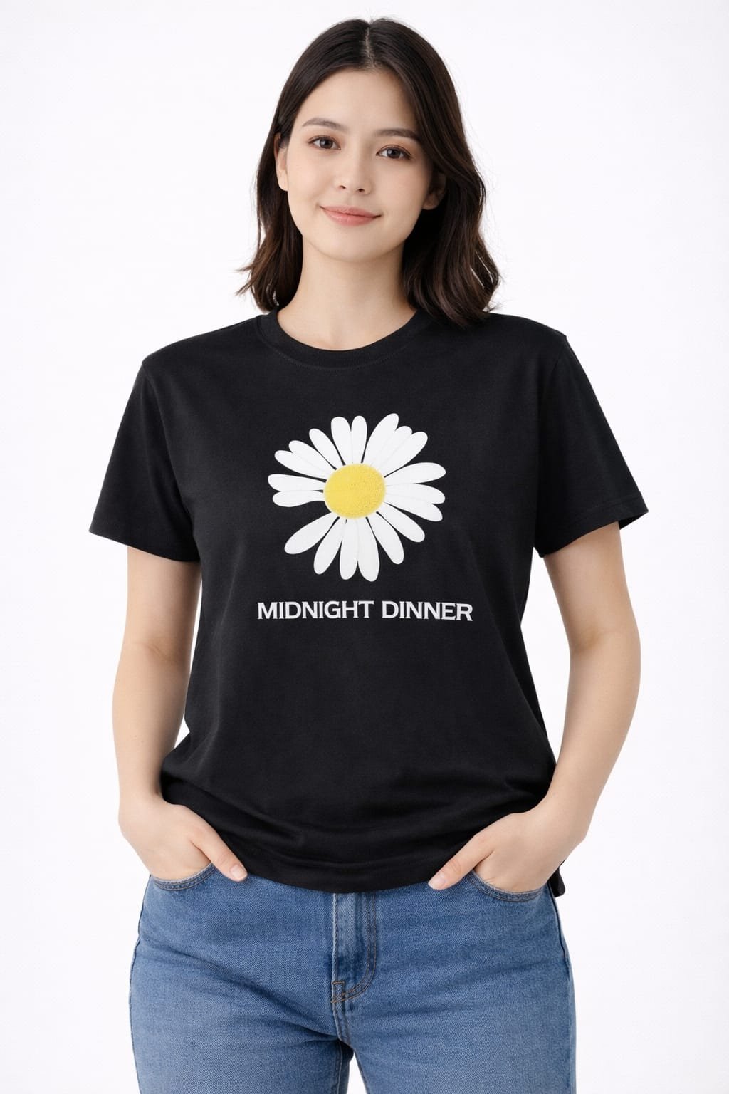Midnight dinner crop tee