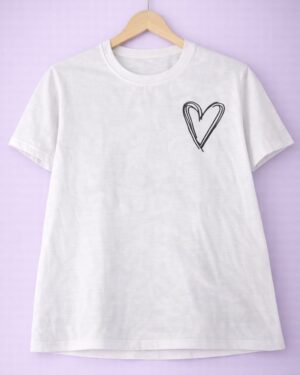 Pencil heart crop tee