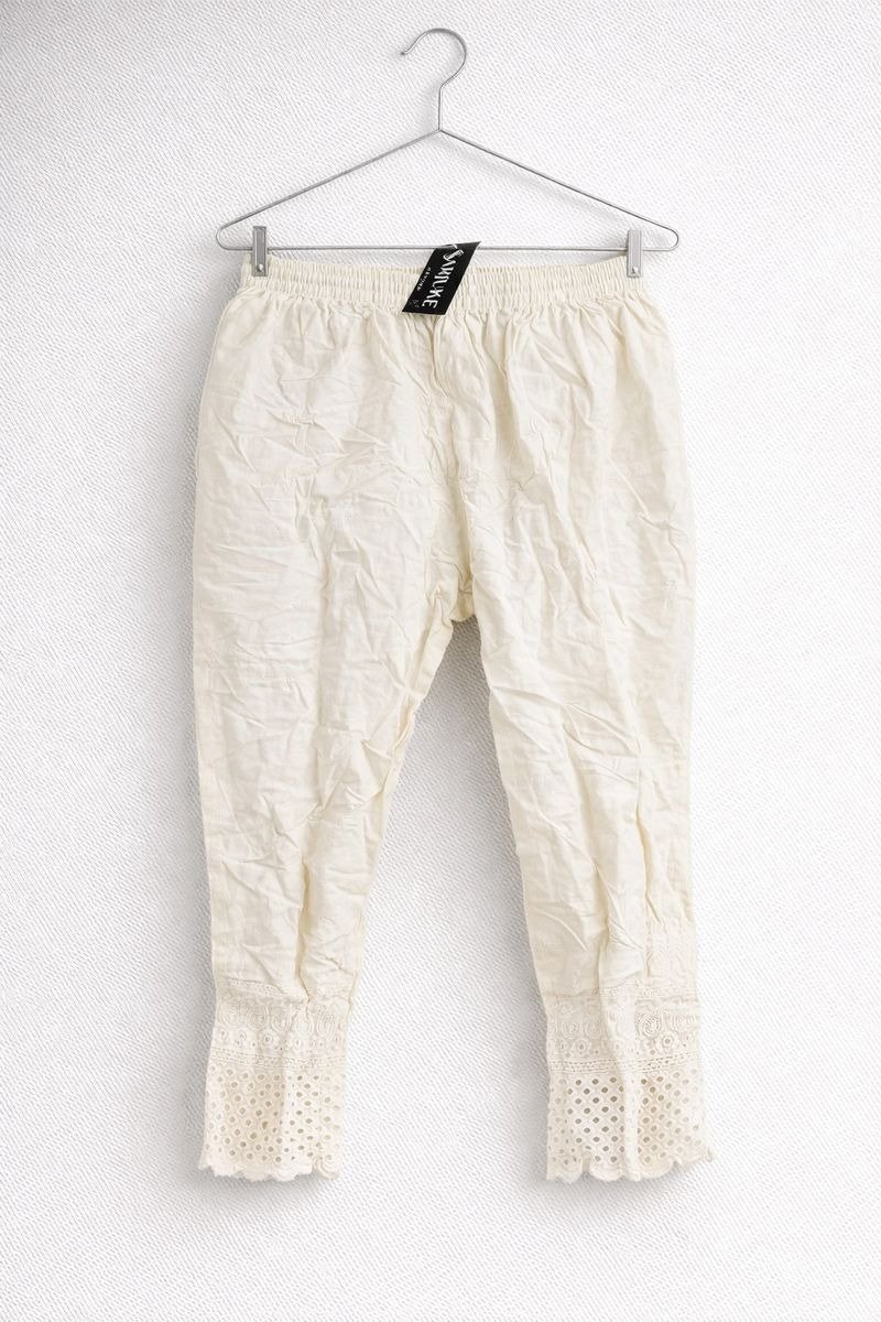 Off-White Chikankari Style Leggings