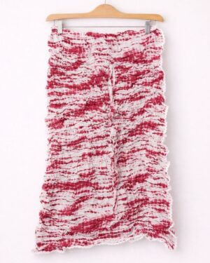 Red & White Tie-Dye Smocked Top