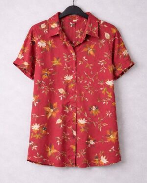 Red Floral Printed Top