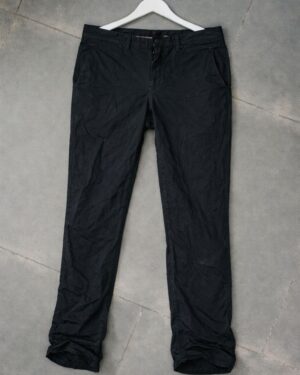 Black Crinkle Straight Fit Pants
