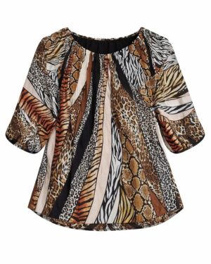 Animal Print Peplum Top