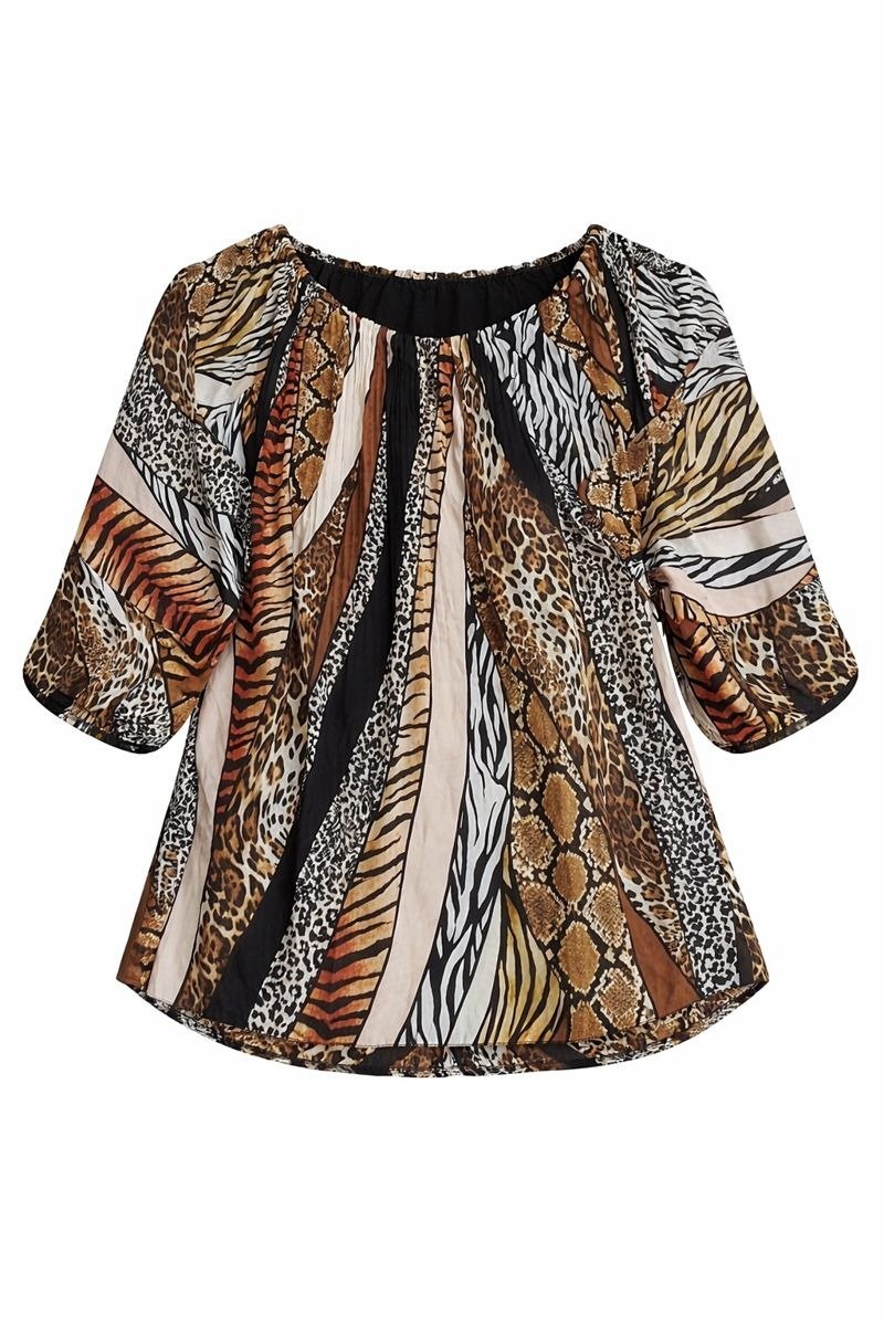 Animal Print Peplum Top