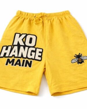 Yellow Bee Cotton Shorts