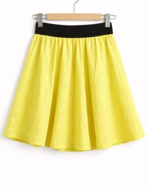 Lime Yellow Flared Skirt