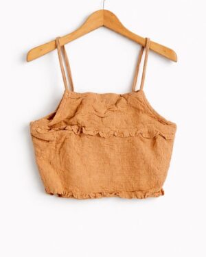 Textured Smocked Crop Top