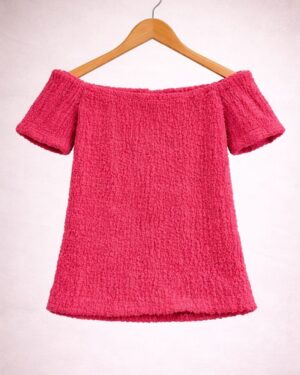 Rose Pink Smocked Off-Shoulder Top