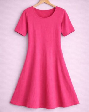 Hot Pink Flared Tunic Dress