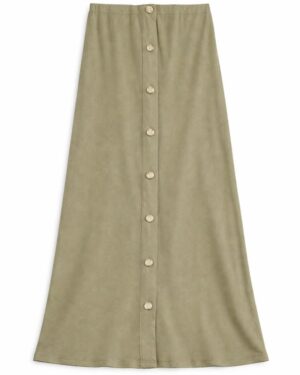 Olive Button Front Ribbed Sleeveless Top