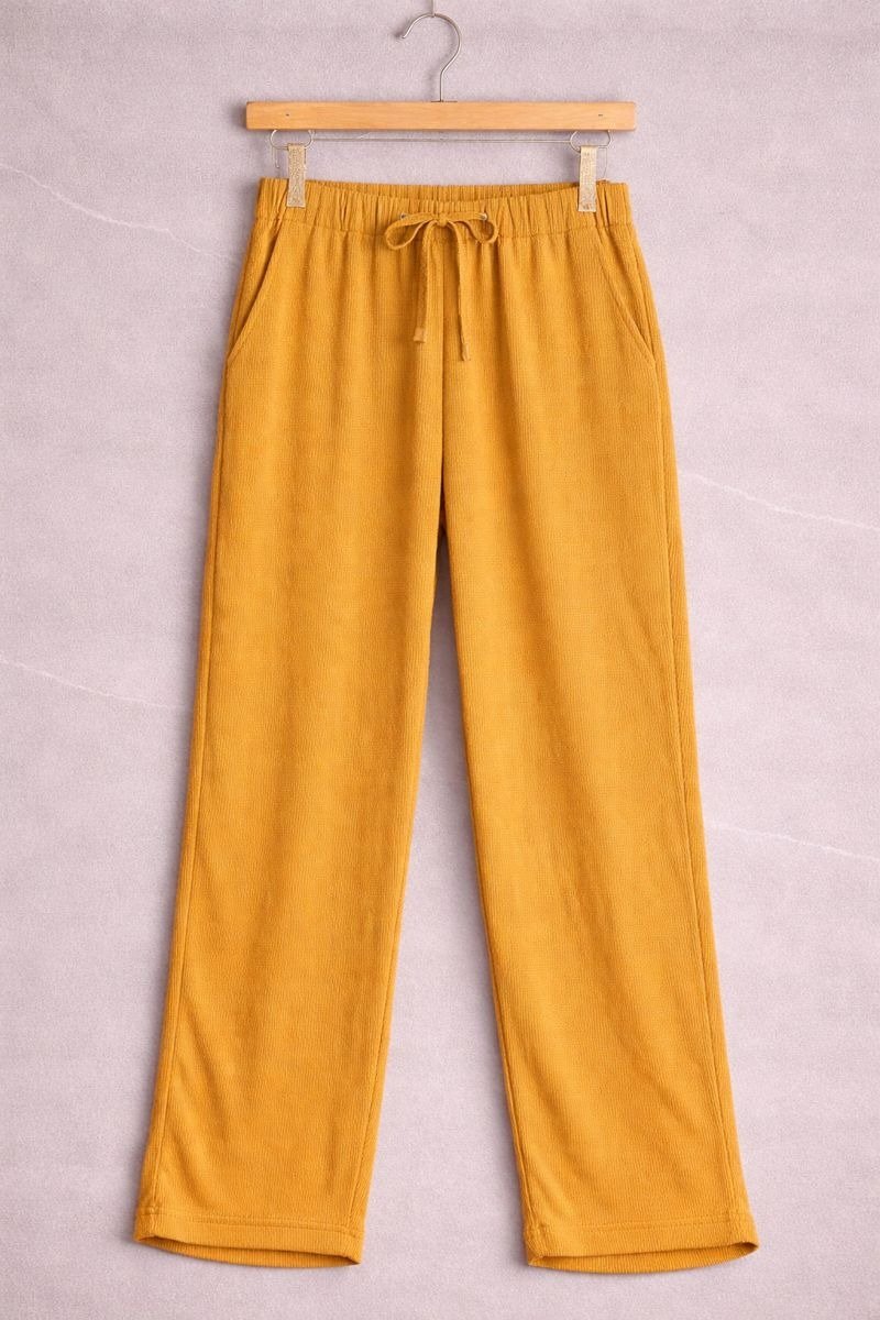 Mustard Ribbed Lounge Pants