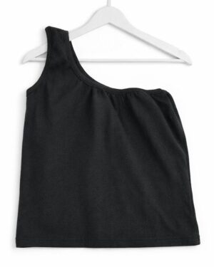 Midnight One-Shoulder Rib Top