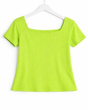 Bright Lime Ribbed Top