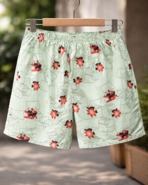 Mint Bloom Printed Lounge Shorts