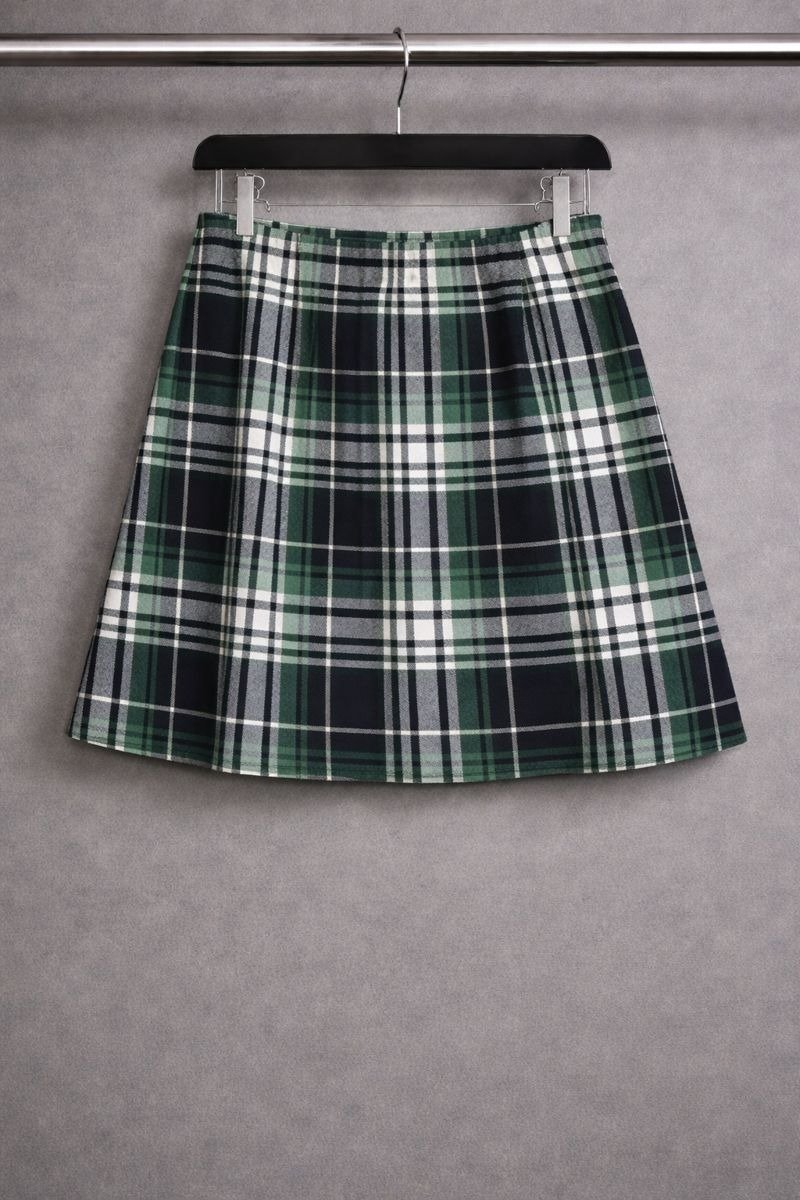 Green Checkered Mini Skirt