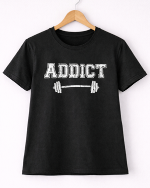 Addict Gym Printed Black T-Shirt