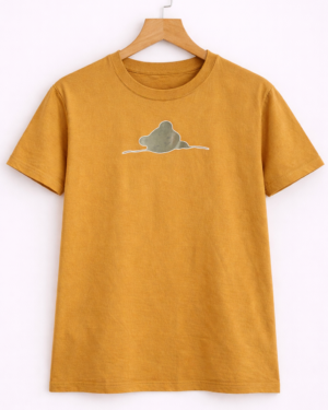 Mustard Minimal Art Half Sleeve T-Shirt
