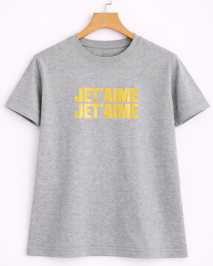 “Jet’aime Love Quote Half-Sleeve T-Shirt”