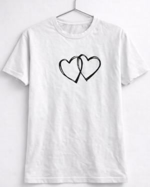 Double Heart Minimal T-Shirt