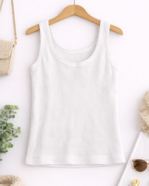 Classic White Ribbed Tank Top