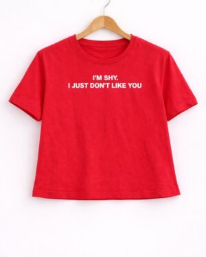 Shy But Savage Text Print Tee