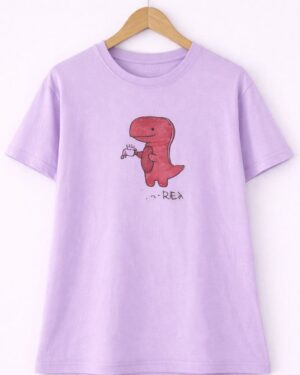 Cute Dino Lavender Oversized T-Shirt
