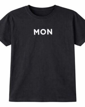 MON Printed Black T-Shirt
