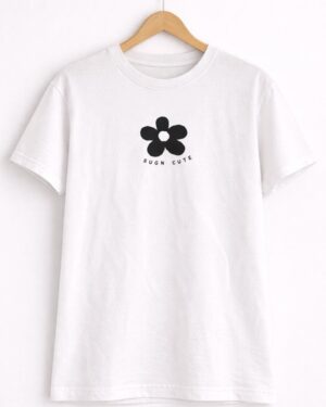Sugn Cute Flower White T-Shirt