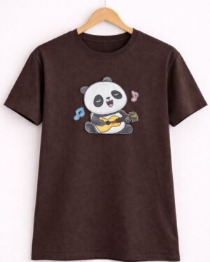 Guitar Panda Brown T-Shirt